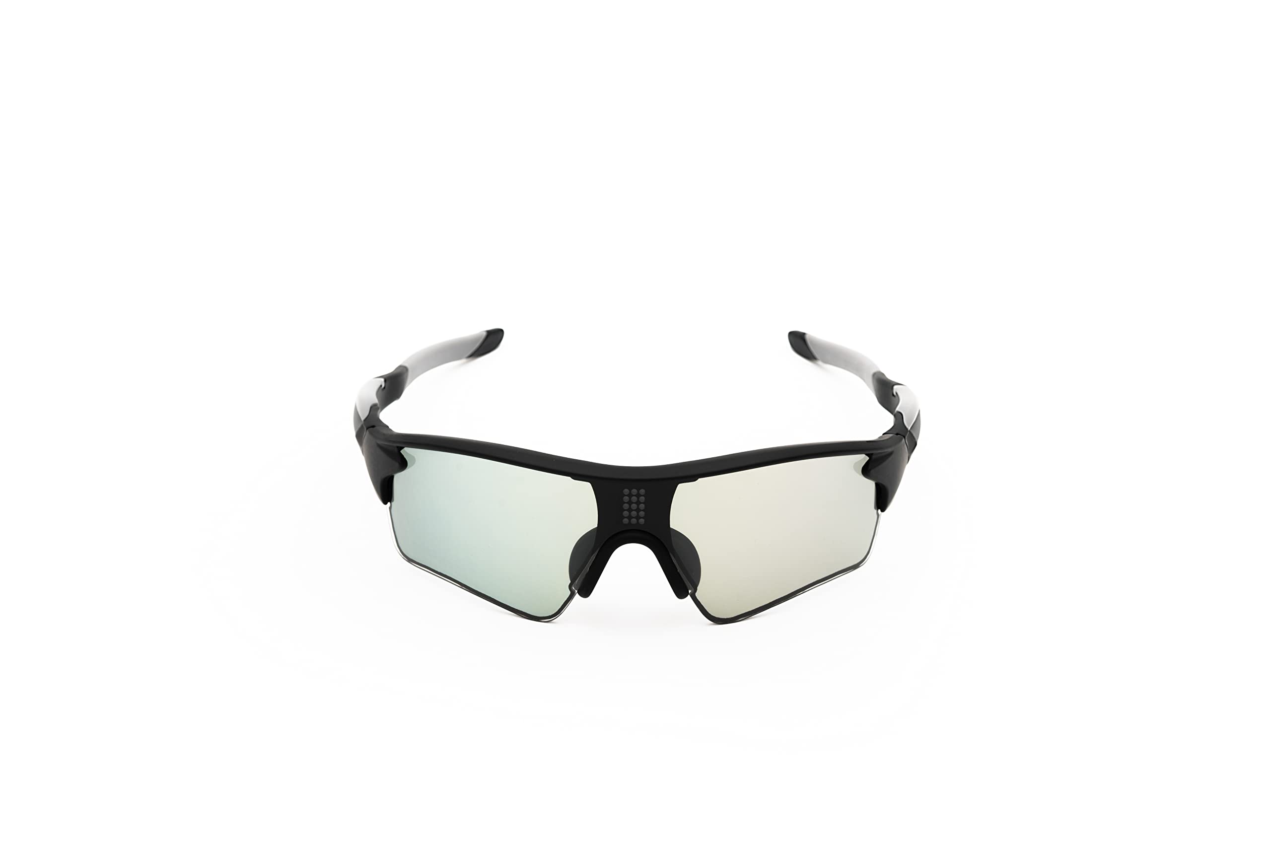 Wicue VR-1901 Occhiali sportivi E-Instant, lenti elettroniche fotocromatiche istantanee e polarizzate, montatura flessibile e anti-rottura, antiurto, nasello regolabile, senza batterie, Nero