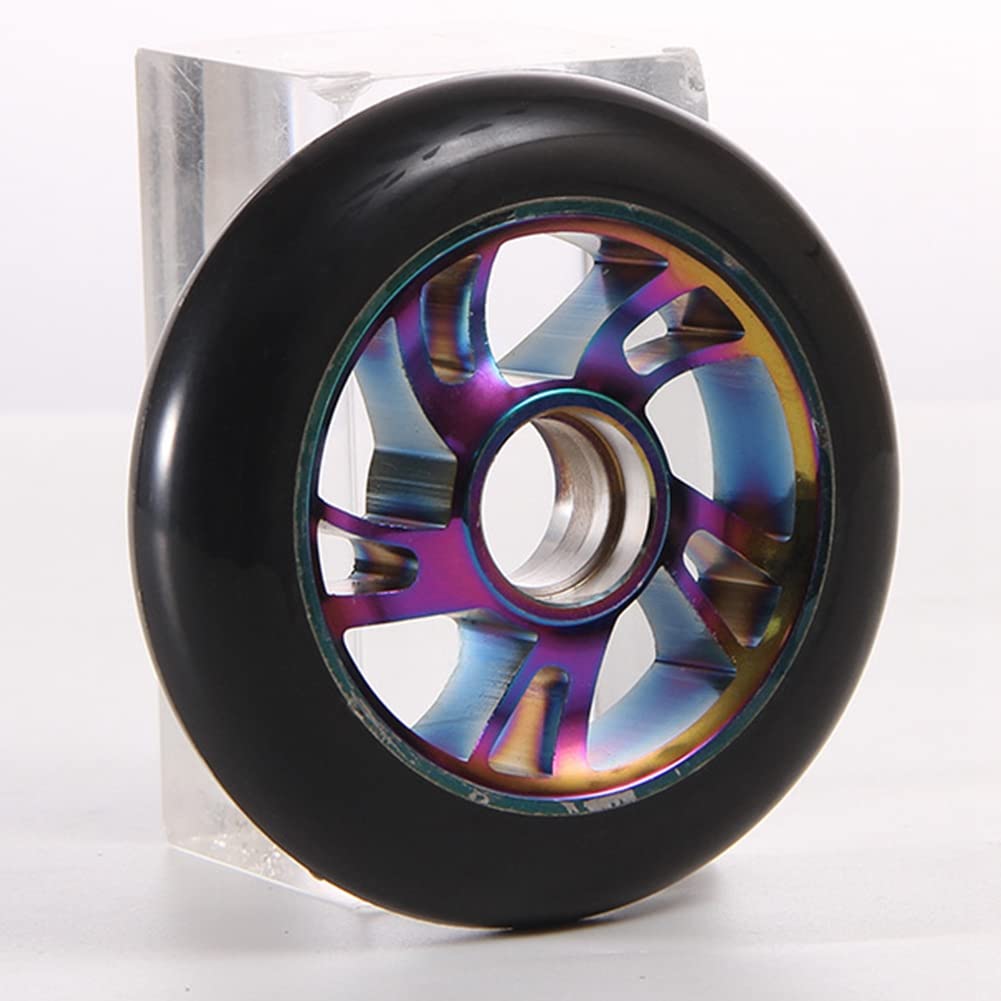 Gokoti 2 Pcs 100Mm Scooter Replacement Wheels with Bearing Stunt Scooter Pu Wheels for Rocking Cars Extreme Cars, Scooters - Image 4