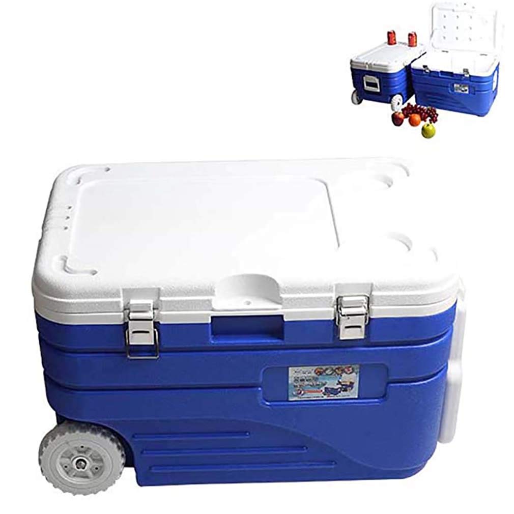 Nevera con Ruedas con asa, 45 L, Grande, de Alto Rendimiento, para Exteriores, Nevera portátil, Silla de Pesca para Acampar, Barbacoa, Coche Familiar, Vacaciones, picnics, Salidas