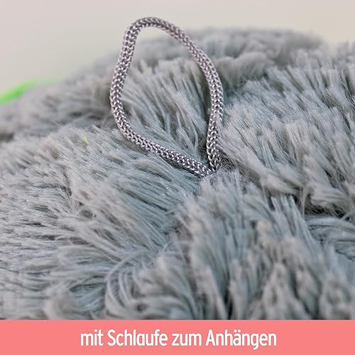 BEMIRO Faultier Kuscheltier XXL gelb Keep Smiling - 100 cm, Faultier Kuscheltier mit Pulli, Kletthände zum anhängen, Plüschtier mit Hoodie