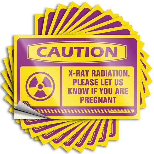 Toolbox Stickers and Decals Caution X-Ray Radiation, Please Let Us Know If You are Pregnant Stickers 10Pcs Inappropriate Stickers Funny Street Signs(6X9CM)