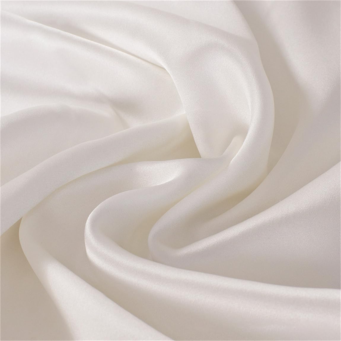 55'' Width 19 Momme 100 Percent Pure Silk Fabric 6A Grade Natural Mulberry Charmeuse Fabric for Sewing Pajamas,Pillowcase,Clothes DIY Crafts(White,2 Yds)