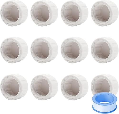 Miniatura 9 de 12 unids 12 pulgada PVC blanco rosca hembra tapón tapón adaptador PVC accesorios 12 "ajuste para 0.5 pulgadas tubos o accesorios SCH40 HE031-12