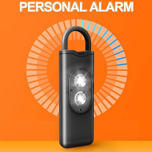 Miniatura 4 de Personal Alarm with 130dB Siren and Dual Strobe LED Lights for Self Defense, White