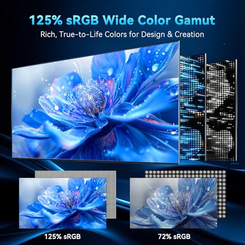 Image of 18.5 Inch 120Hz Portable Monitor, FHD 1080P HDR IPS Screen, 125% sRGB Wide Color Gamut, Ultra-Slim External Second Monitor for Laptop, Phone, PS5, Xbox, Switch, PC (18.5 inch)