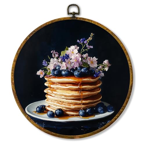 shiviody Dark Moody Kitchen Canvas Wall Art Decor, Food Still