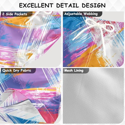 Pigsaly Boys' Swim Board Shorts Tartan Buffalo Plaid Checkered Boy's Swim Trunks Kids Swimwear XS Multicolor3