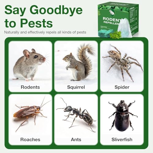 Image of Rat Repellent for Car Home Mouse Repellent Peppermint Oil to Protect Wires in Car, Bike & Truck Engine No Kill Only Repels Home Indoor-Outdoor Garage Rat Controller Rodents Out of Car (10)