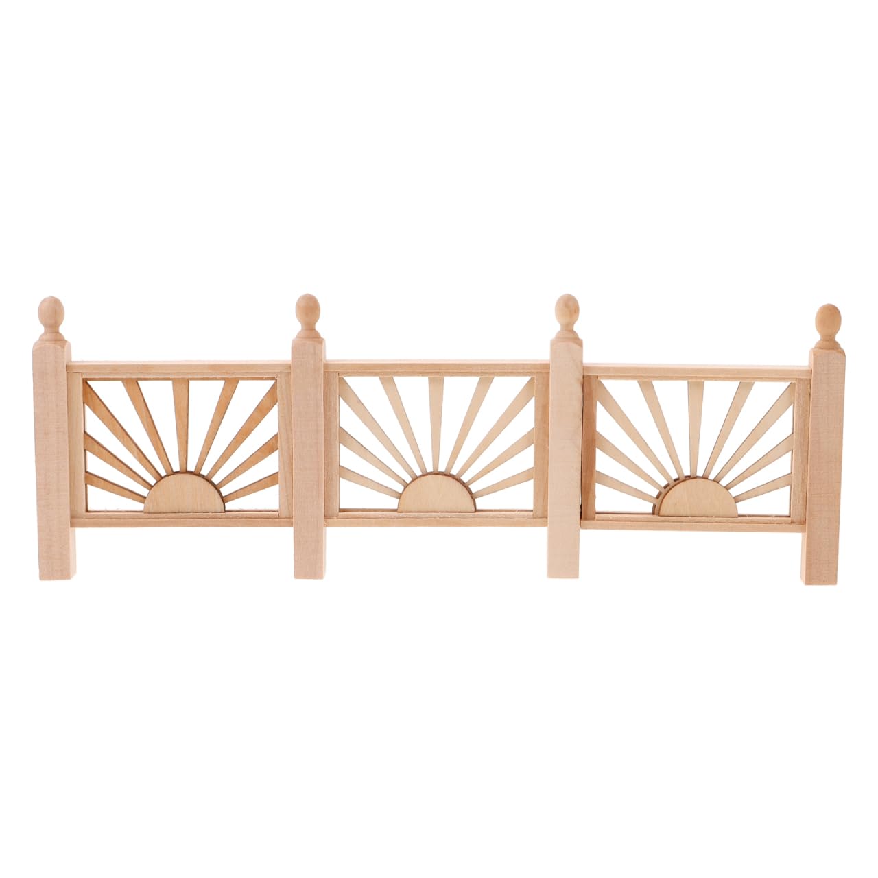 HEMOTON Mini Railing Model for Doll House 9.06In Wooden Fence Accessory Kids Play House Diy Craft Decoration