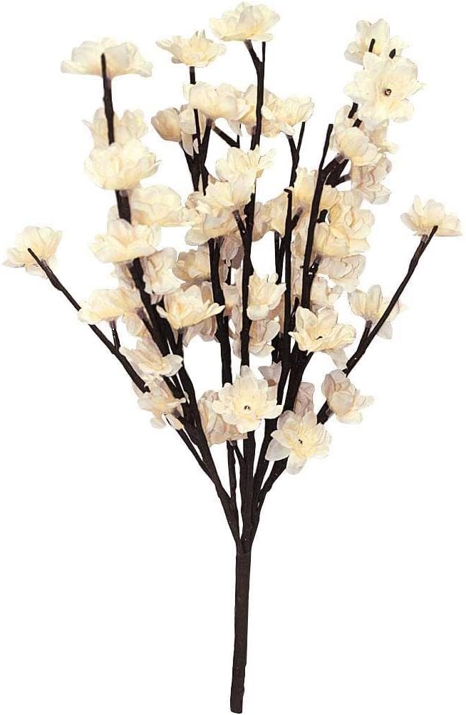 Light Garden 20" Electric Lighted White Plum Tree Blossoms and Flowers with 60 Clear LED Lights