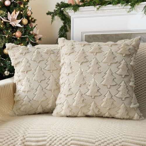 ALINK Kissenbezug Weihnachten 2 Stück, Weihnachtsdeko Kissenbezug...
