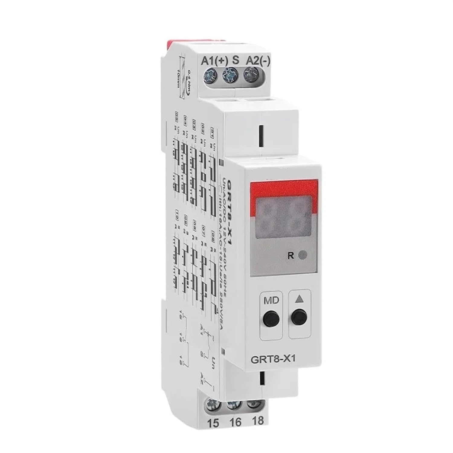 1Pcs GRT8-X Digital Display Multifunction Timer Relay with 20 Function AC230V or AC/DC12V-240V 0.1S-99days Delay(GRT8-X2 AC230V)
