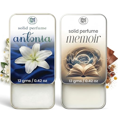 Image of Dr.Mashur Solid Perfume |Antonia&Memoir Alcohol Free Wax Perfume Balm, Long Lasting | Pocket Tin 12g, Pack Of 2| Non Greasy Smooth Glide, Travel Friendly Men And Women