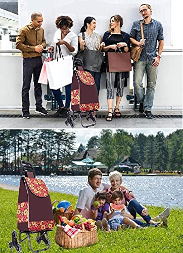 YAOJIA einkaufstrolley klappbar Tragbarer Warenkorb, Gebrauchswagen, Klappwagen, Leichter Treppenkletternwagen Mit… – Bild 8