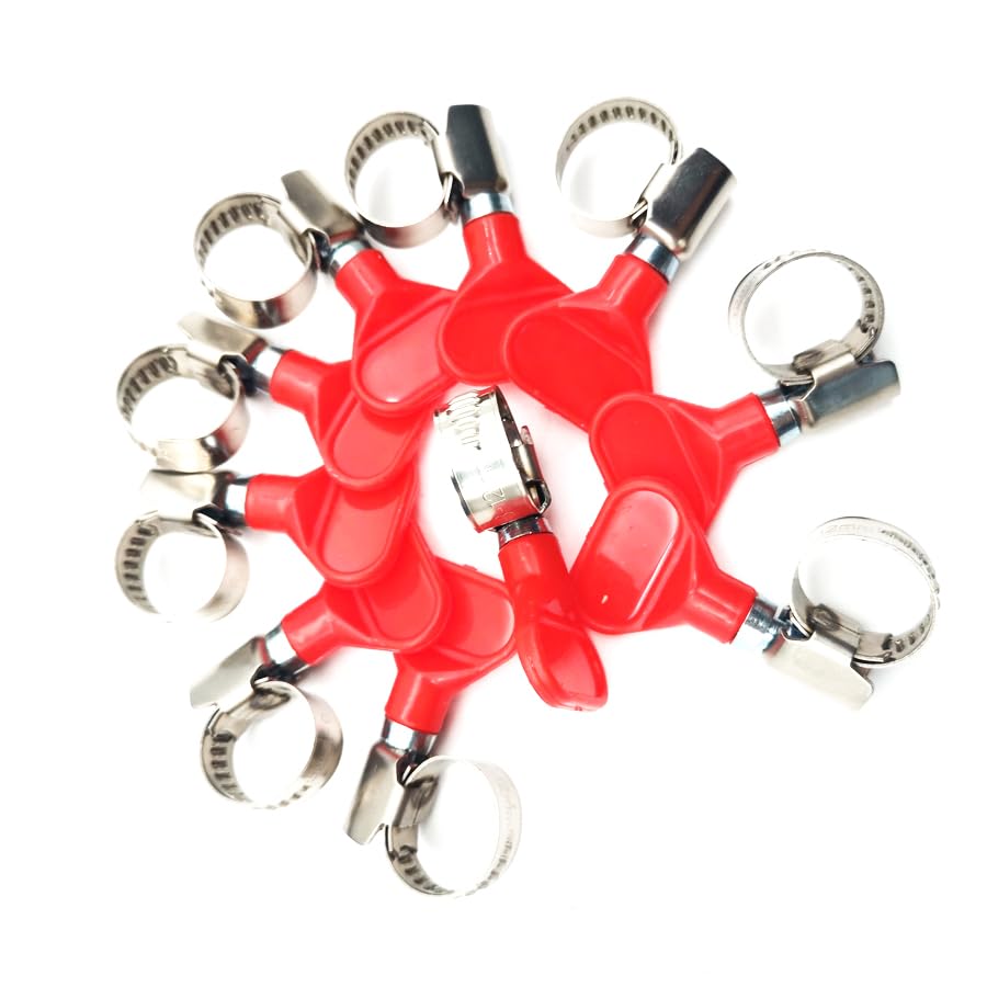 Lot de 10 colliers de serrage papillon pour voiture, tuyau OD en acier inoxydable 304 8-12 mm, fabrication maison