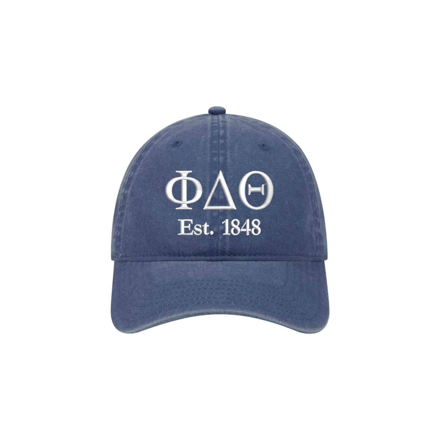Lambda Chi Alpha Fraternity Baseball Hat - Lambda Chi Alpha Embroidered Greek Letter Cap - Pigment Dyed Cotton Twill
