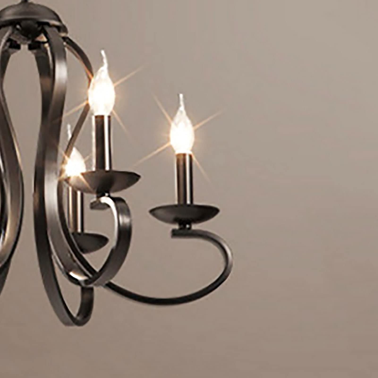 Persönlichkeit Kreativ Amerikanischer Stil Eisenkunst Kerze Kronleuchter,E14 Europäischer Stil Einfach Kerzenlampe,Für Wohnzimmer Esszimmer Schlafzimmer Bekleidungsgeschäft Café Ba-Schwarz. 62 * 56cm