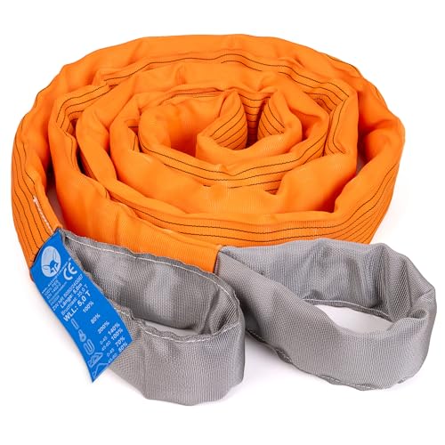 Desert Fox Winch Abschleppseil 5 m – 35 t Bruchlast – Schwerlast Bergegurt für Traktor, LKW, SUV, Offroad – Abschleppschlinge mit verstärkten Schlaufen in Signalfarbe Orange