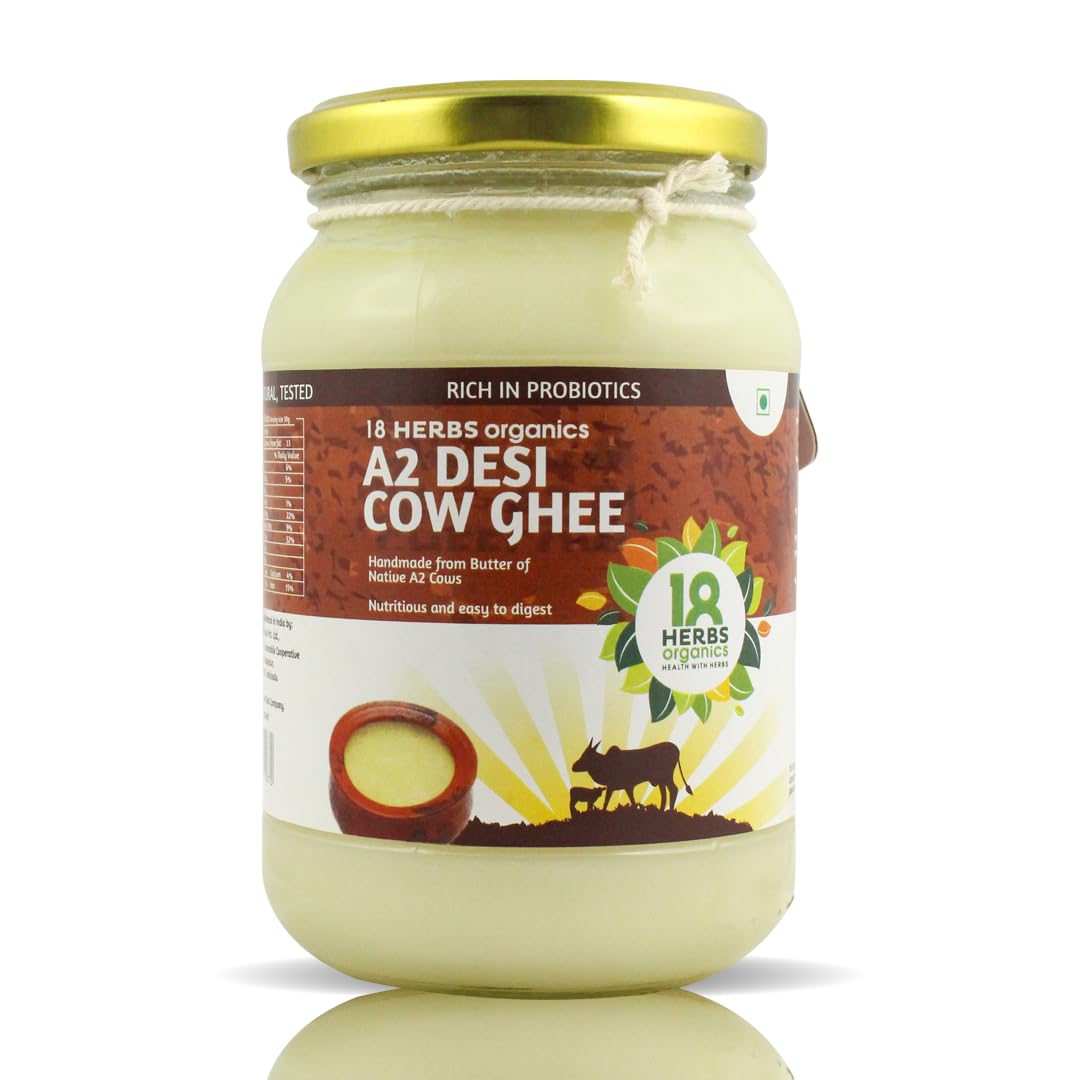 18 Herbs Organics Health with Herbs A2 Desi Cow Ghee - Traditional Handmade Bilona Method (A2 Desi Cow Ghee 500 ml) (B0CGM9XPZW) Amazon Price History, Amazon Price Tracker