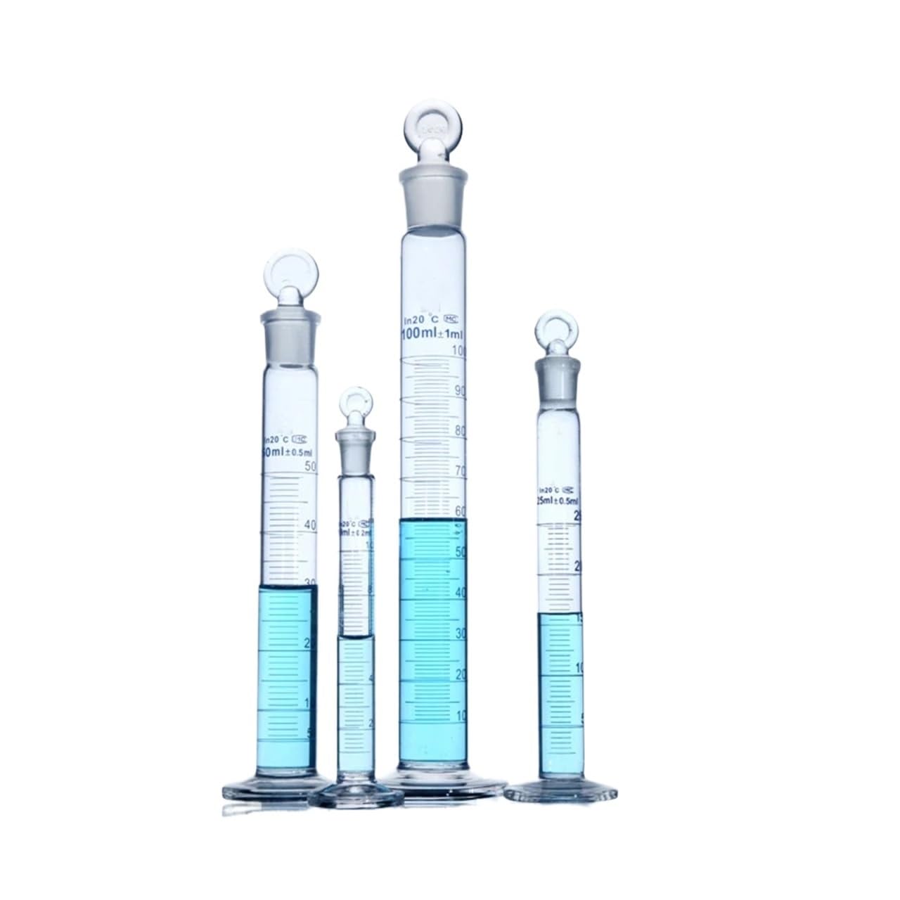 Cylindre gradué en verre de 100 ml avec bouchon, éprouvette graduée en verre, équipement de laboratoire de chimie(1PCS 100ML)