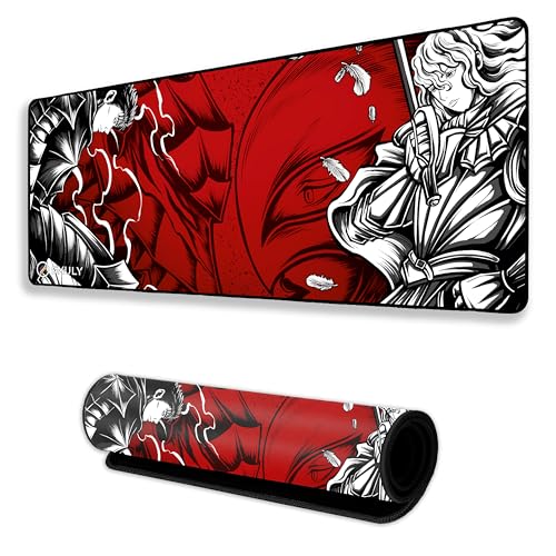 Image of Anime Mouse Pad 11x23 Inch 2mm Extended Gaming Desk Mat with Anti-Slip Rubber Base Mousepad for Smooth Surface Desk pad for PC & Laptop Use Waterproof & Stiched (Multicolour) Deskpad
