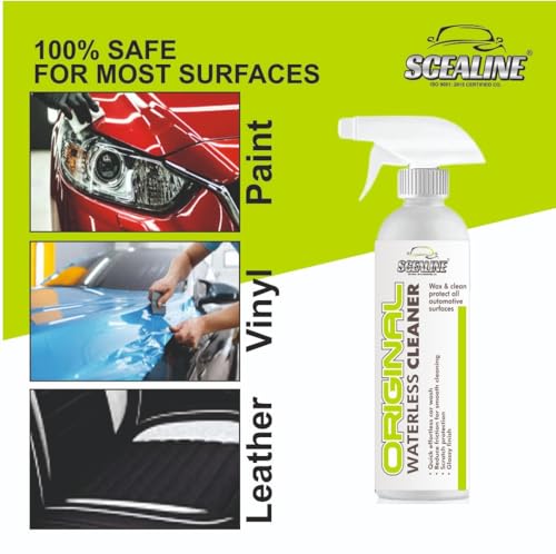 Image of Clean & Shine Waterless Car and Bike Wash Spray 500ml | All-in-One Exterior Cleaner for Paint, Glass, Plastic, Chrome & Wheels | Multipurpose Polish, Streak-Free Shine With Microfiber Cloth