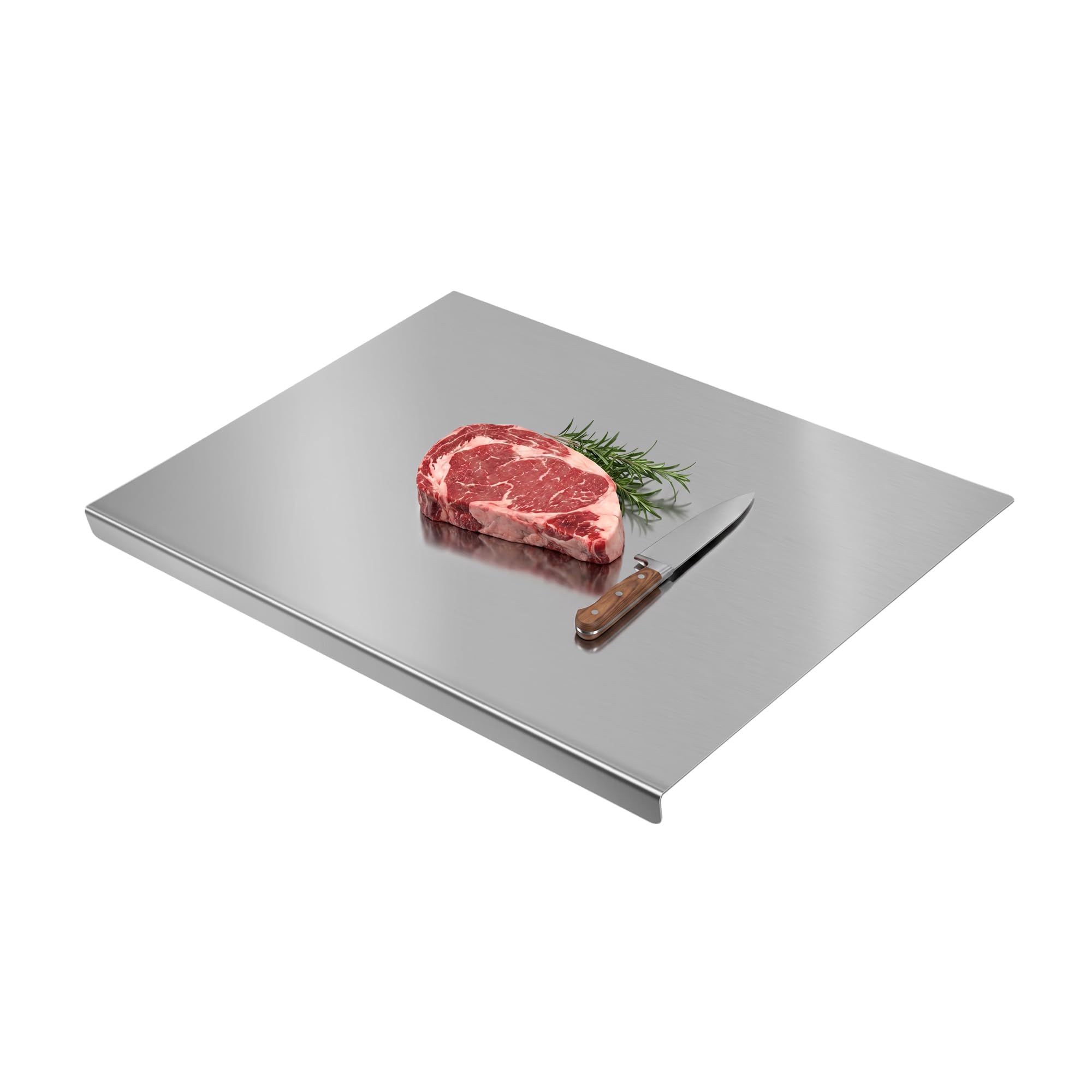 Stainless Steel Cutting Board with Lip, Large KIitchen Metal Cutting Board