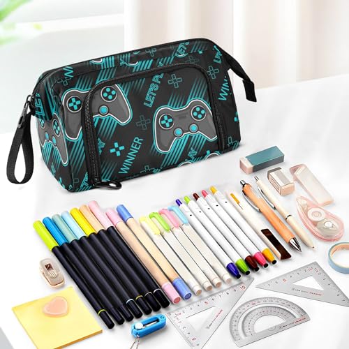 Image of Fisyme Video Games Pencil Case Large Capacity Pencil Pouch Pen Bags Box Big Makeup Pencil Case Organizer