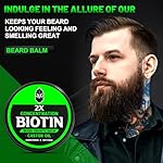 Beard Balm, 2X Thickening Biotin, with Castor Oil and Argan & Jojoba Oils, Promotes Beard Growth, Styles, Strengthens & Softens Beards & Mustaches, 2 Ounce, Vanilla, Cedar, Orange - Image 3