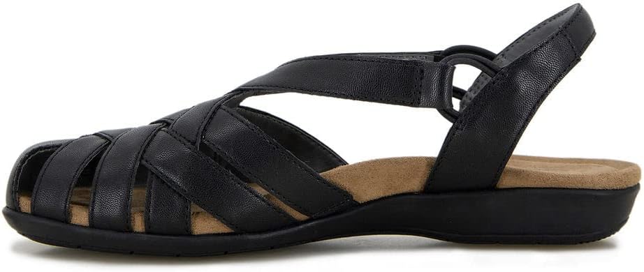 JBU by Jambu Women's Bonnie Vegan Flat Sandal, Black, 8.5