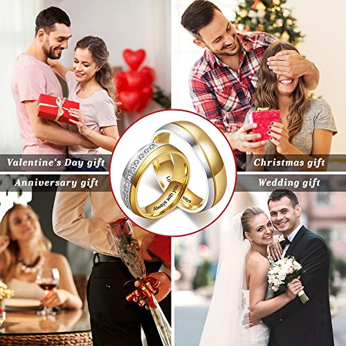 Gifts for Couples Personalized Promise Rings for Couples Engagement Bands Rings for Him and Her Custom Couples Rings Set Matching Rings4
