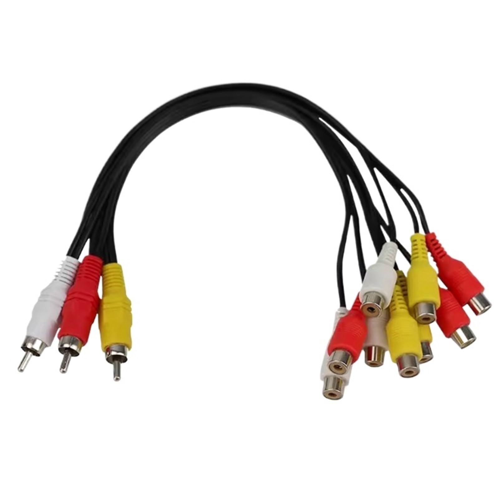 Kabel adaptera AV audio wideo do telewizora, odtwarzacza DVD, wideo 3 RCA na 6 RCA 9RCA, męski żeński rozdzielacz, kabel RCA HD-TV 30 cm (3 Male-6RCA, kabel 5 szt.)