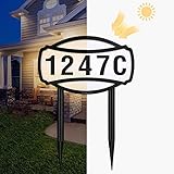 House Numbers Solar Powered, Waterproof Solar Address Signs for Yard with Stakes, Solar Powered LED...
