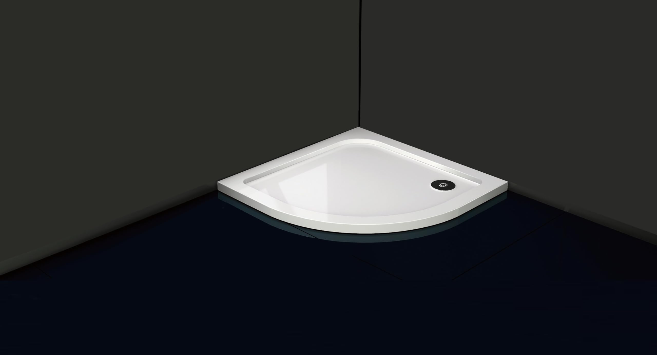 Dirty Pro Tools White Quadrant Offset Stone Shower Tray For Shower Enclosure Slimline Heavy With Waste (Size: 900 X 900Mm)