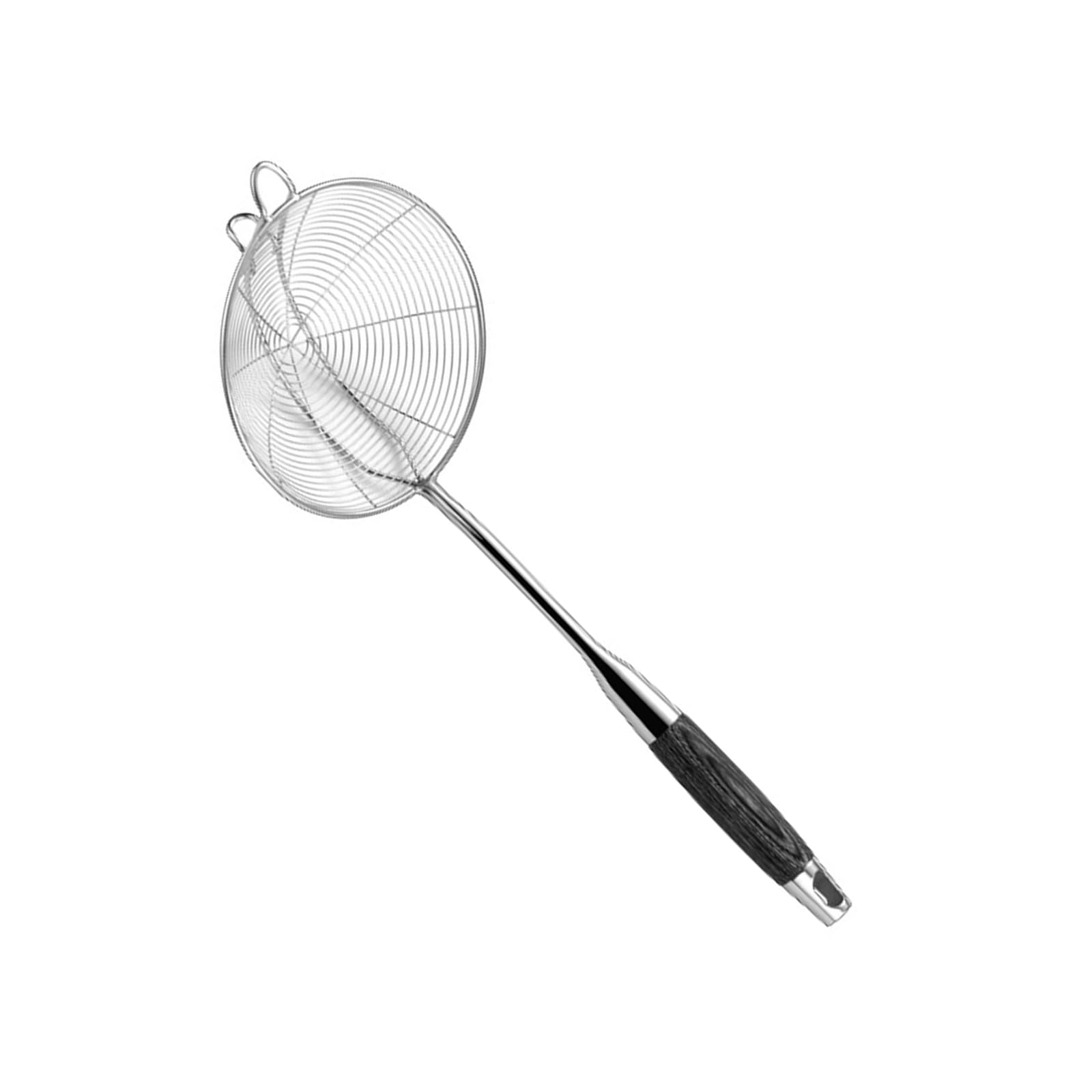 MALSSE Stable Skimmer Spoon with Wood Handle Sturdy Slotted Spoon for Safe Frying and Cooking in Hot Oil or Boiling Water Sturdy Kitchen Tool