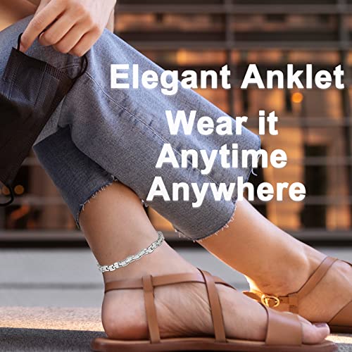 Magvivace Pure Titanium Anklet For Women Men For Arthritis And Joints, Natural Magnetic Therapy Ankle Bracelet For Pain Relief, 3500 Gauss Magnet, With Removable Link (Women's Anklet, Silver) #TOP4