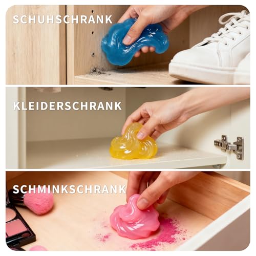 ASFSKY Reinigungsgel für Tastatur Auto Reinigungsknete Tastatur Reinigungsgel Wiederverwendbar 2 Stück Car Cleaning Gel Universal-Staubreinigungsgel für Autos, Tastaturen und kleine Zwischenräume