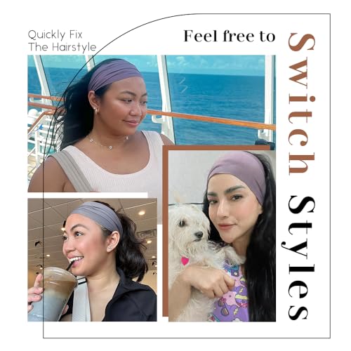 Head Bands for Women's Hair, Wide Headbands for Women Non-slip, Fabric Nurse Headbands for Women, Elastic Workout Hair Bands, 12 Solid Colors2