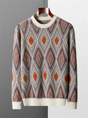 Men Crew Neck Cashmere Sweater Fall Winter Soft Warm Pullover Casual Travel Contrasting Colors Jumpers2