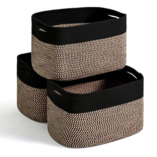 Dcerzxzci Storage Baskets for Organizing Shelves, Woven Cotton Rope Bins