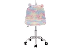 Fuzzy and Fun Kids Desk Chair: The Perfect Addition to Your Daughter's Room