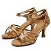 VASHCAME-Zapatos de Baile Latino de Tacón Alto/Medio para Mujer Marrón 39 (Tacón-7cm)