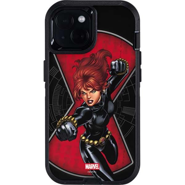 Skinit Decal Phone Skin Compatible with OtterBox Defender iPhone 13 - Officially Licensed Marvel Black Widow Natasha Romanova Design
