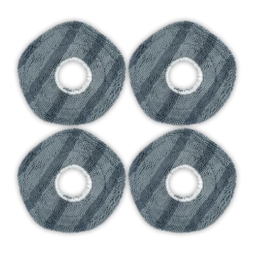 (4 Stück) Waschbare, Wiederverwendbare Wischpads für Eufy X10 Pro Omni, Starke Fleckenentfernungstücher, Stoffpads aus Premium Mikrofaser