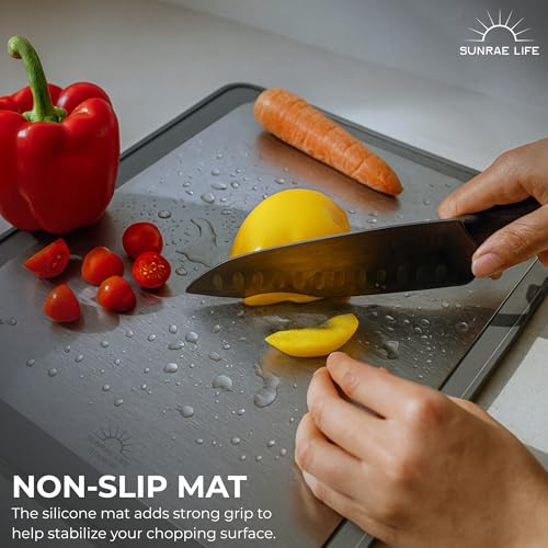 Tabla de cortar rectangular de titanio ligera con mango miniatura 5