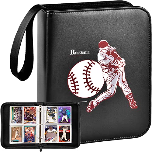 Baseball-Kartenbinder, Sammelkartenhüllen, Protektoren, Halter für Topps 2021, 440 Taschen, Fußball-Sportkartenalbum, auch für Pokemon/MTG, Display-Aufbewahrungsbox, Schwarz Cover