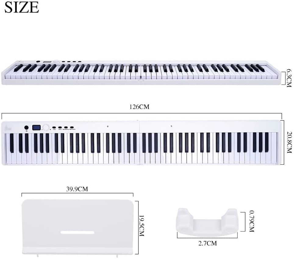 WOGDTNCE 88 clés Piano électronique Pliable Portable avec Double Haut-Parleur et Bluetooth for Piano de Musique… - Les Beatles, Paul McCartney, John Lennon, RIngo Starr, George Harrison WOGDTNCE 88 clés Piano électronique Pliable Portable avec Double Haut-Parleur et Bluetooth for Piano de Musique… – Image 6