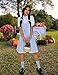 GERVAISE Womens Blue Plaid Dress Halloween Costume Outfit 8pcs Accessories Full Set (Large)