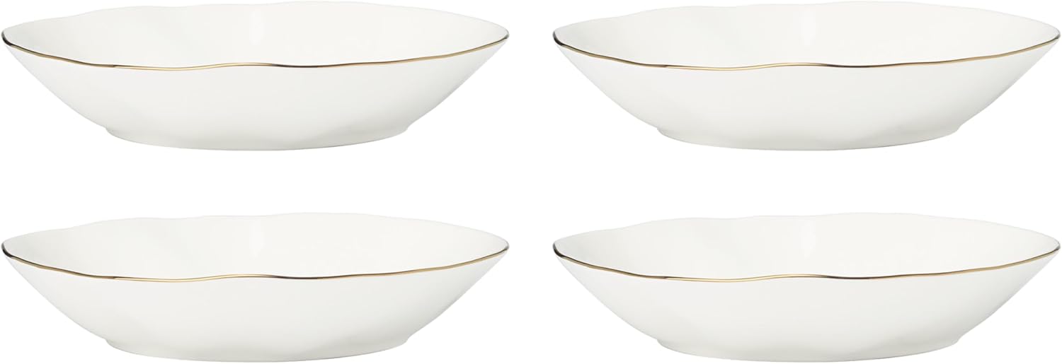 Lenox 899193 Blue Bay White Pasta Bowls, Set Of 4, Service For 4