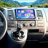 4+64G Android 14 Auto Radio Coche con CarPlay Android Auto para Volkswagen VW T5 Multivan 2010-2013, Pantalla táctil de 9 Pulgadas Autoradio Estéreo Reproductor con navegación GPS SWC Mirror Link RDS